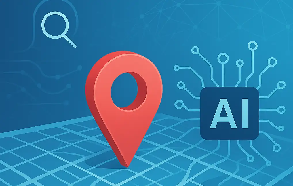 Depiction of local search powered by AI