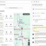 a search for "dog daycare near me" with a review summary showing 3.8 stars and a lot of 5 star reviews, but also a lot of 1 star reviews. It also show the warning: "Suspicious high-rated reviews were recently removed from this place"