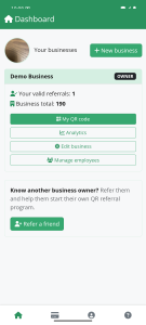 ReviewTrax screenshot showing the dashboard